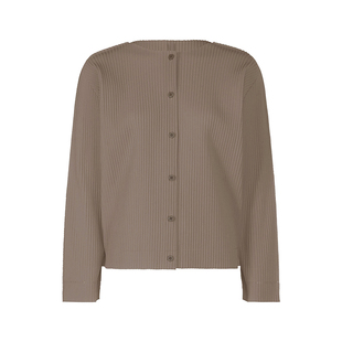 三宅艺创2026新款女装小众短外套褶皱简约长袖开衫排扣百搭上衣女