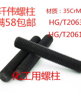 全扣丝10.9级全螺纹螺柱HG20613全扣螺柱丝杆35CrMo材质耐高温螺