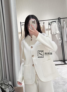 意大利代 FARI 25春夏新款羊毛羊绒新中式奶昔白西装外套薄呢大衣