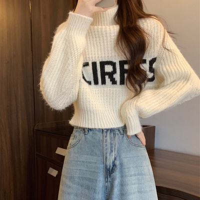 半高领短款毛衣女冬季内搭大朗打底衫广州十三行2025新款加厚上衣