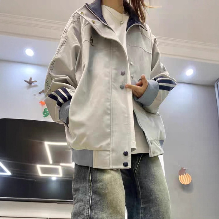 棒球服外套女秋季2025年新款美式街头小个子短款百搭休闲撞色夹克