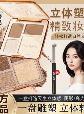 小鱼海棠推荐高光四色一体立体修容盘提亮面部阴影综合鼻影哑光