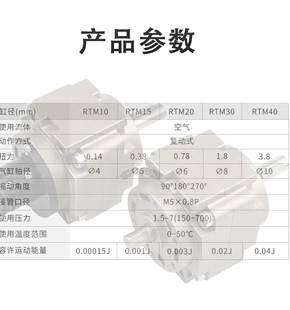 180 气立可RTM50 RTM63 RTM80 270叶片旋转回转气缸RTM100