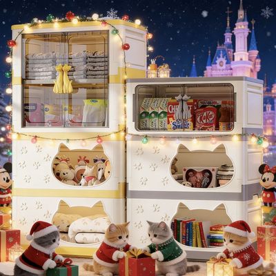 四季通用猫窝猫玩具收纳柜大箱子