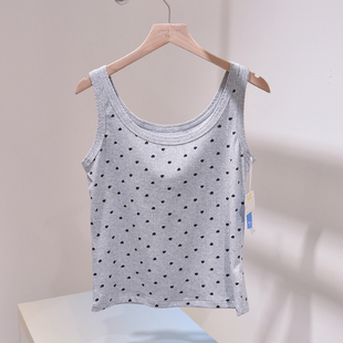 2025芊织艺白日梦系列打底衫1966女士圆领印花吊带棉质T恤上衣