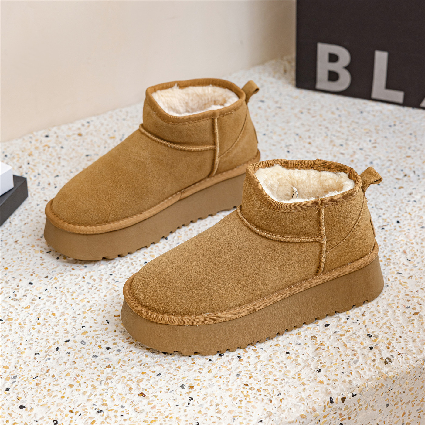 真皮厚底加绒加厚保暖雪地靴女冬新款2025周冬雨同款毛毛东北棉鞋