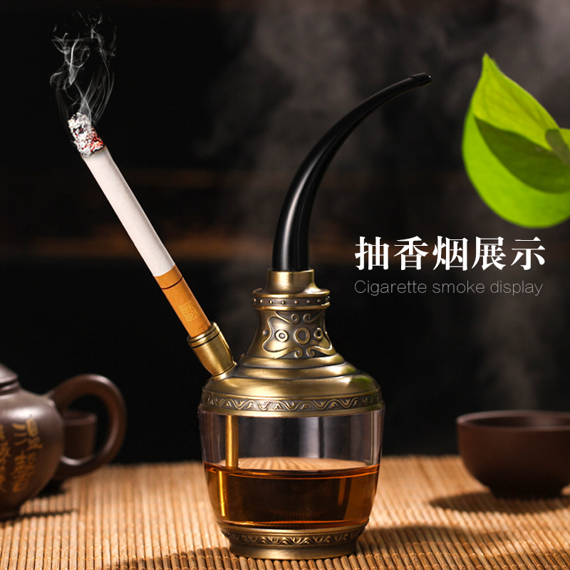 水烟壶水烟筒男士家用水烟斗抽烟两用型个性烟枪古铜色小巧烟管|ruв категории ZIPPO/швейцарский армейский нож/очки, курить, трубы - от Buy2taobao.com для оказания профессиональной услуги покупки агента Taobao