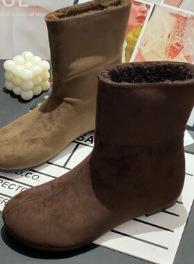 冬季加绒保暖女雪地短靴4CM