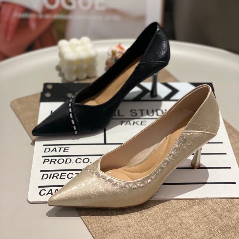 法式尖头高跟鞋女2026细跟浅口优雅单鞋气质通勤不累脚百搭工作鞋,女鞋,时尚休闲鞋,淘宝优惠券,粉丝福利购,淘宝优惠卷