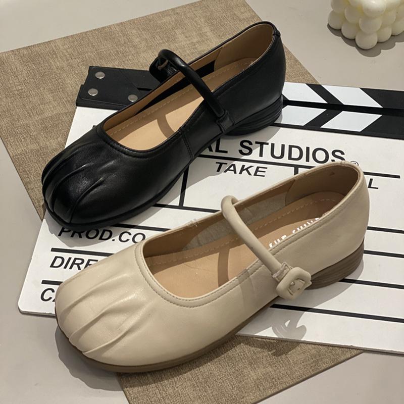 时尚大头猪蹄鞋平底单鞋女2025春季新款柔软舒适一脚蹬懒人豆豆鞋