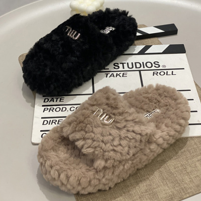 外穿懒人爆款毛毛鞋高级感
