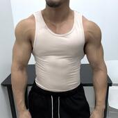 舒适弹性紧身不卡 T恤显壮 肌肉男体育生显身材棉背心运动健身无袖