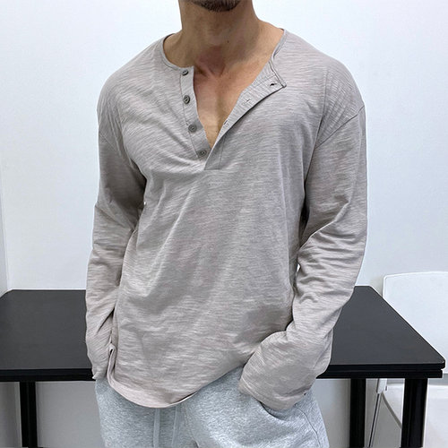 长袖潮流青年肌肉男显壮T恤纯棉