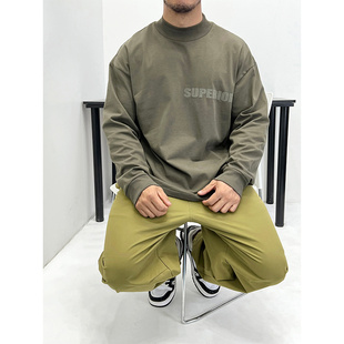 加宽小领口显头小肩宽壮！高克重纯棉宽松阔版长袖T恤圆领套头秋