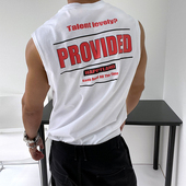 T恤背心内搭打底美式 简约slogen全棉无袖 纯棉修身 廓形时髦显瘦