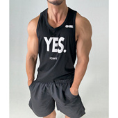 健身上衣男透气运动健身房T恤肌肉训练背心 无袖 160g克重薄款 纯棉