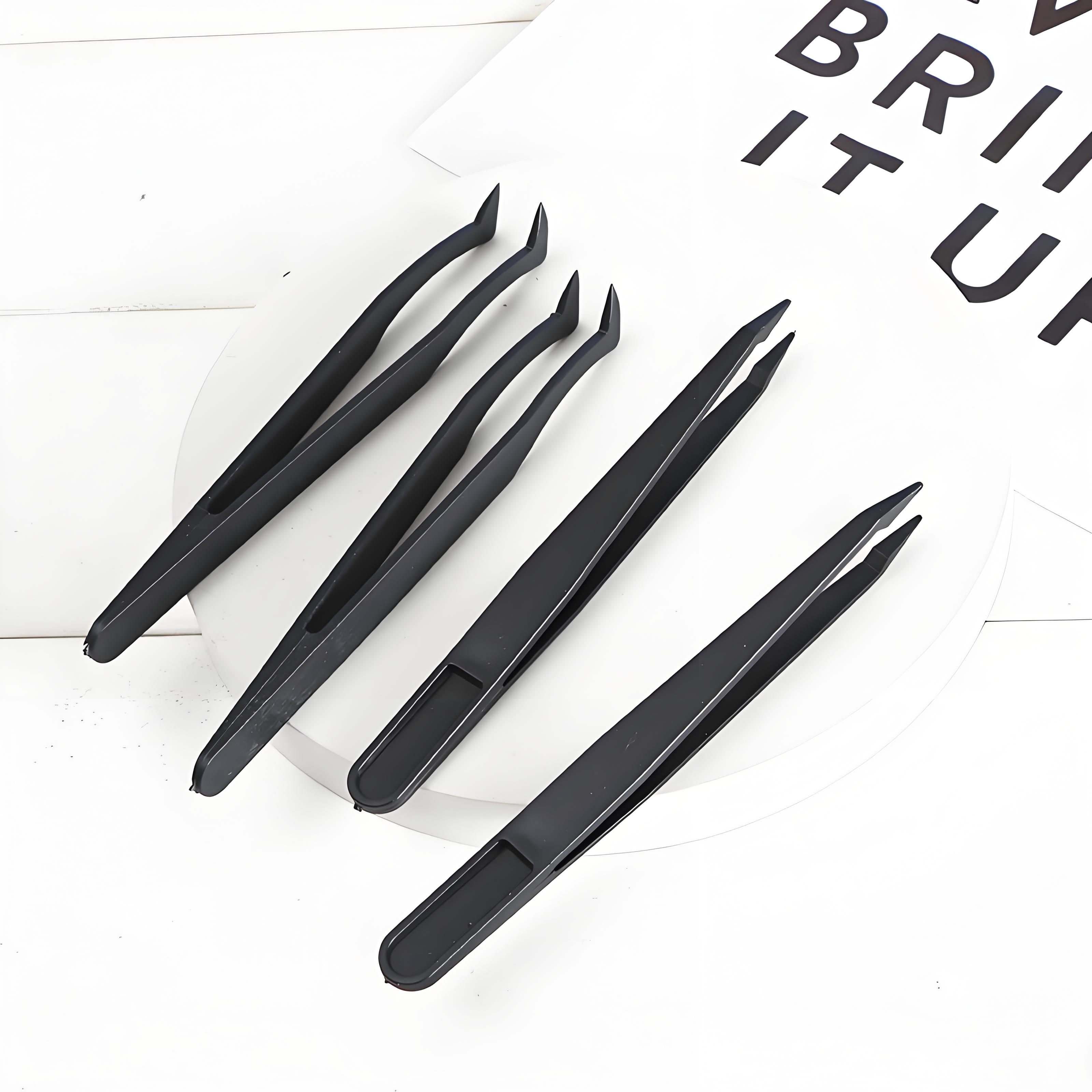 钻石画塑料镊子ABS镊子直头弯头DIY做手工工具套包12CM镊子