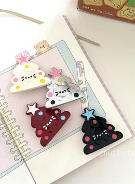 chubbybaby*超可爱圣诞树小猫咪卡通小发夹刘海夹碎发夹边夹发饰