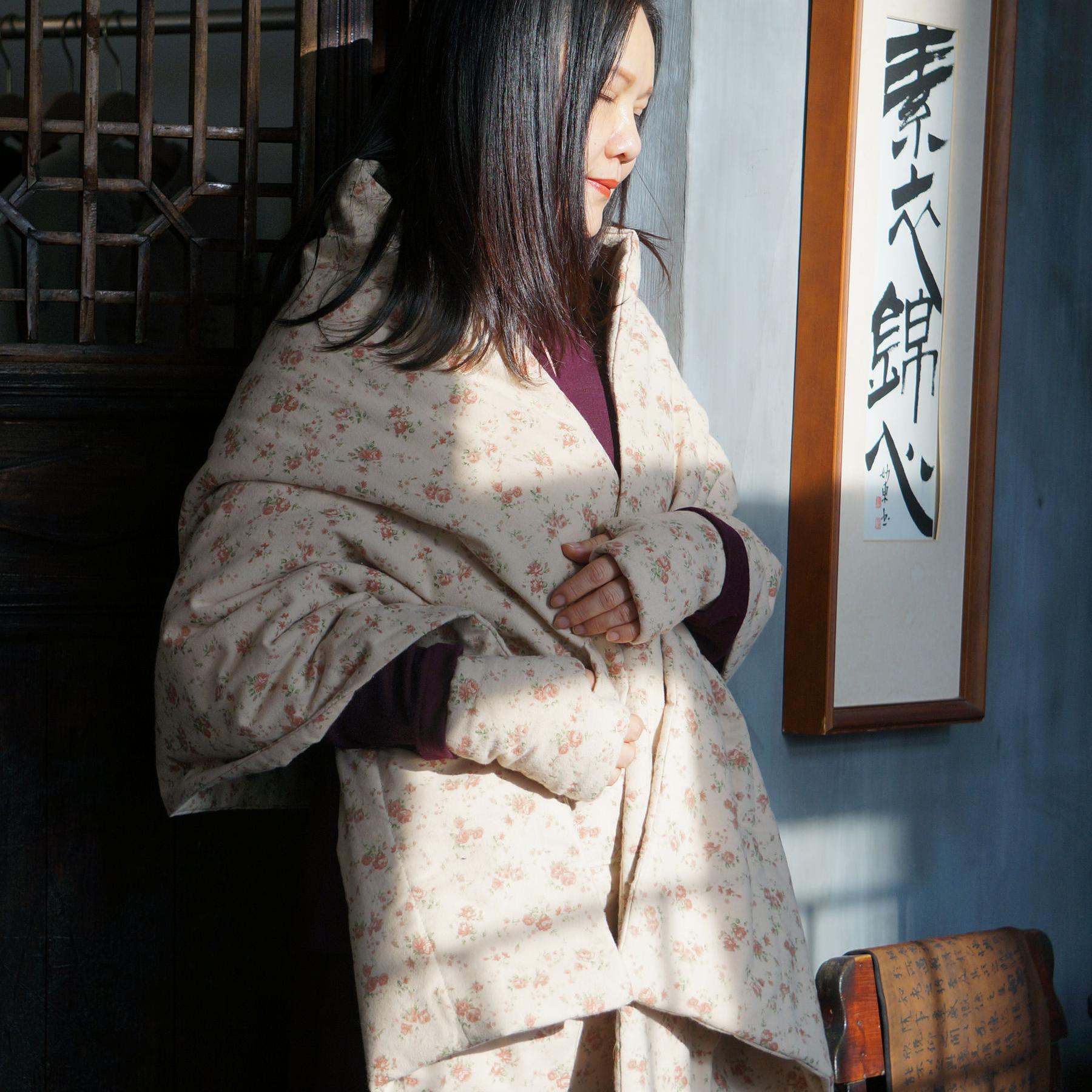 那些花儿柜中缘原创文艺纯棉磨毛旅行午睡温暖棉披肩盖毯多功能冬