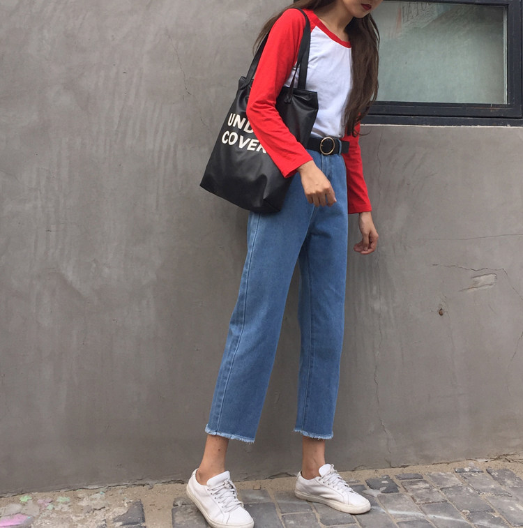 2018阔腿直筒牛仔裤女宽松韩版ulzzang学生bf百搭韩风初恋裤子在类目 女装/女士精品, 牛仔裤中 - 来自Buy2taobao.com提供专业的淘宝代购服务