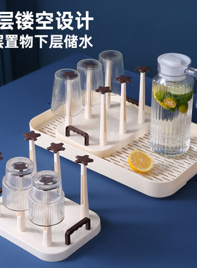 PP材质倒挂杯架茶杯架沥水架家用