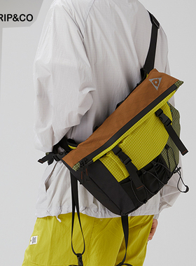 TRIP&CO户外防泼水耐磨单肩斜挎包拼色户外运动健身包旅行包