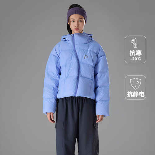 TRIP&CO女秋冬短款90鸭绒保暖羽绒服不对称防泼水外套上衣