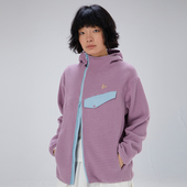 TRIP&CO秋冬加绒户外连帽卫衣华夫格撞色拉链抓绒外套