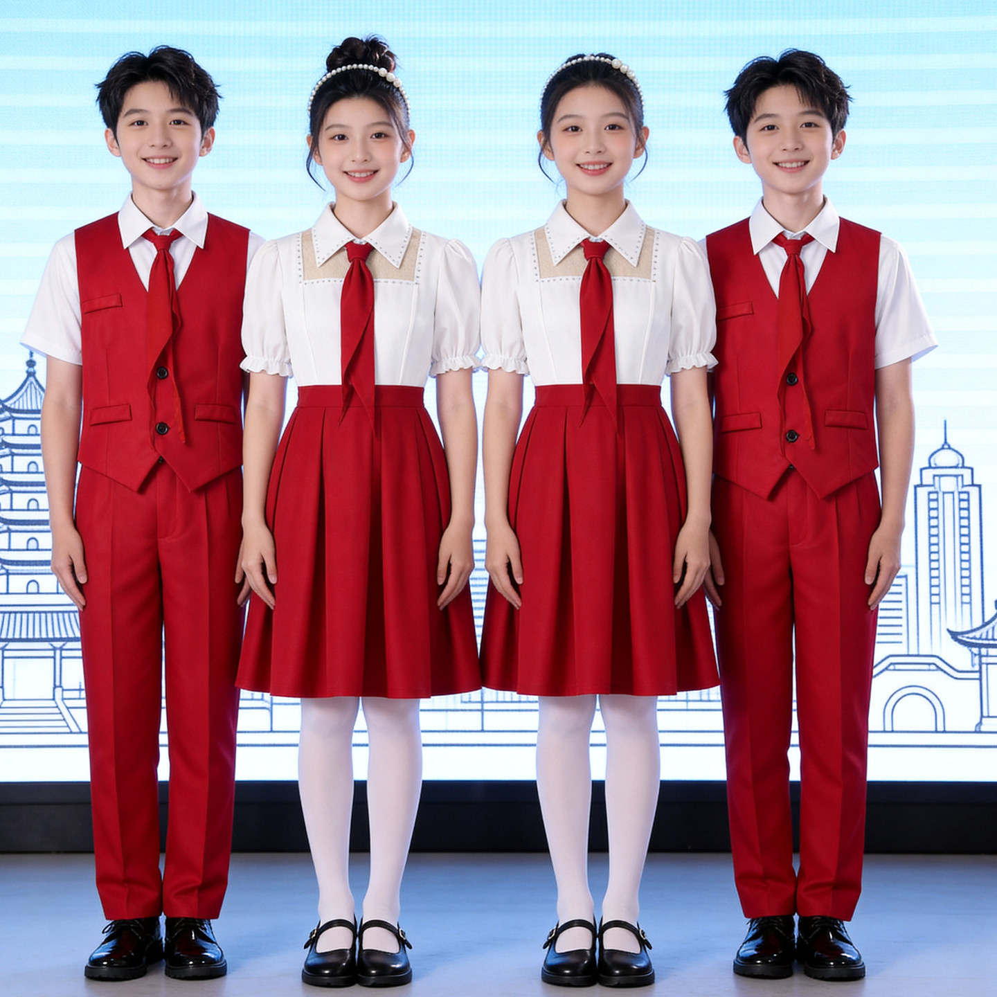 红领巾红歌演讲比赛朗诵表演服装