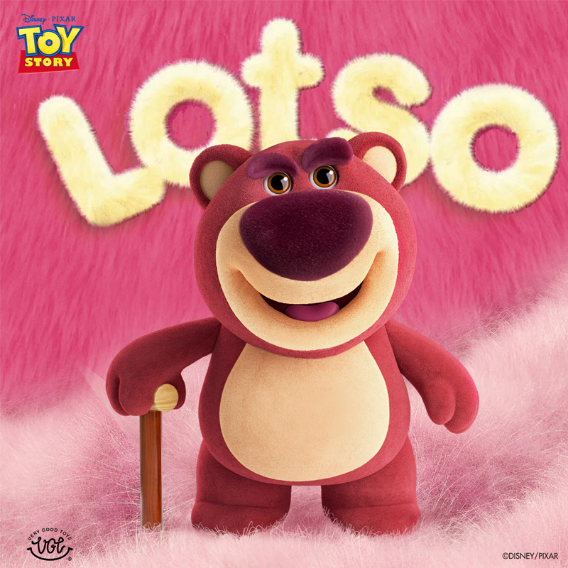 迪士尼VGT正版EGO 植绒草莓熊LOTSO可动摆件替换潮玩手办200%