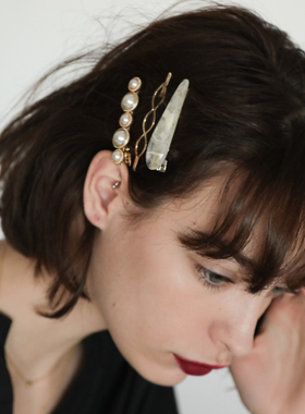 niceto Provence | 烟纹珍珠 复古少女心 边夹发夹