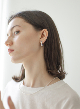 niceto 金银2色入变形水滴立体弧形光感气质法式复古日常耳扣耳环