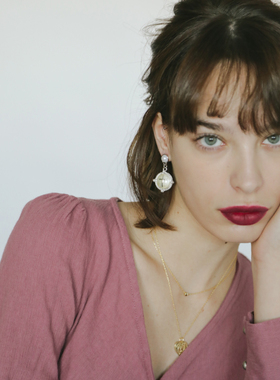 niceto Purple | Goth 流彩釉面 宫廷十字 两色耳环