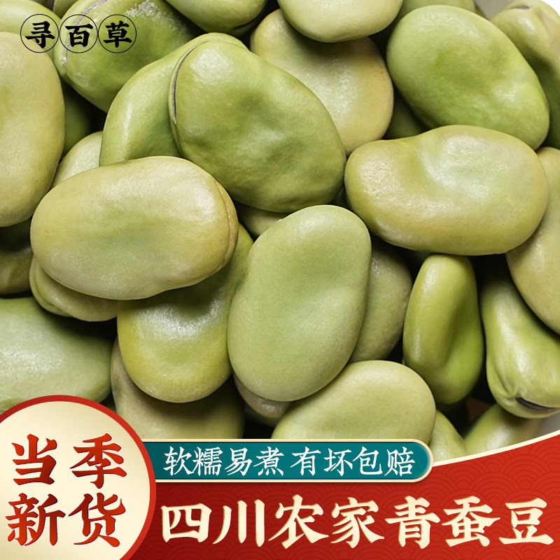 寻百草青皮蚕豆500g干货新货绿皮干蚕豆青胡豆油炸罗汉豆生绿胡豆