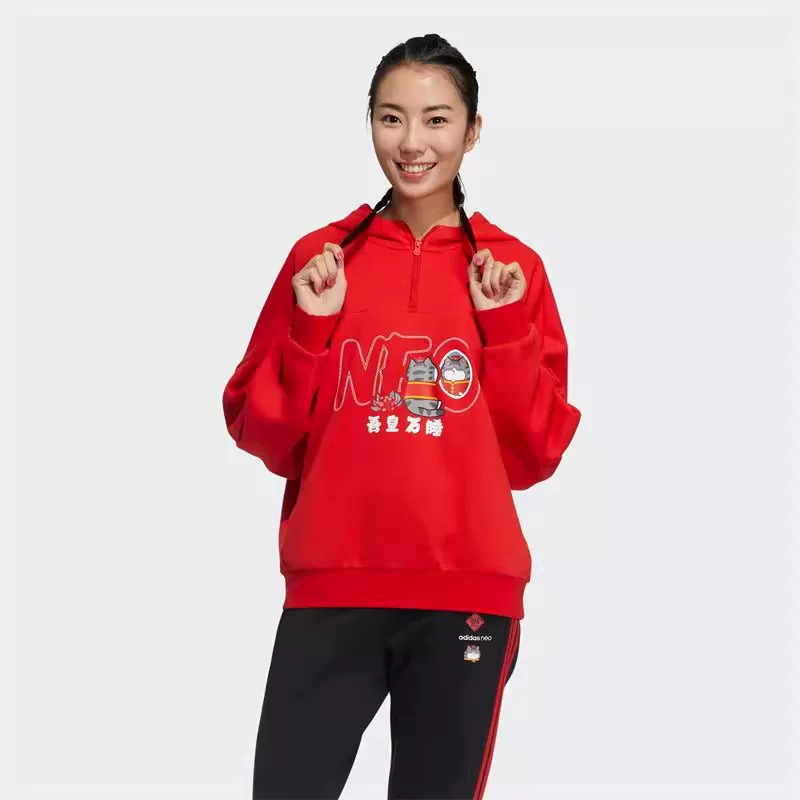Красный худи Adidas, спортивный день рождения талисман