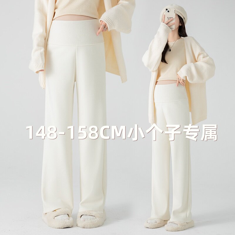 孕妇外穿加绒糯米阔腿裤