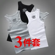 Áo thun cotton thể thao nam rộng vai mùa hè thanh niên không tay áo thun thể thao - Áo vest cotton