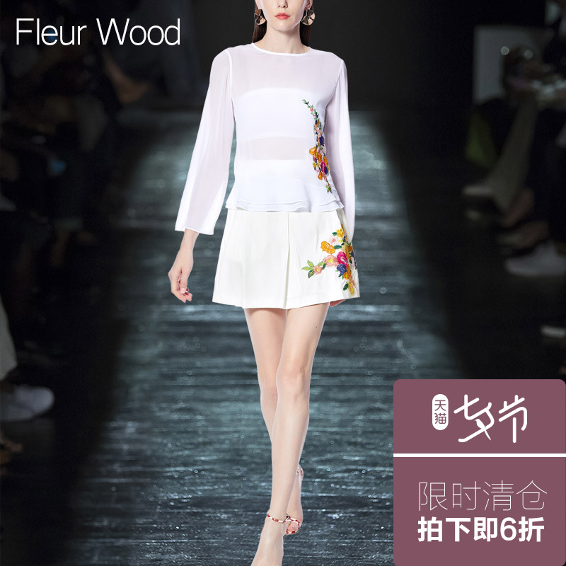 FLEUR WOODÏļ¾Ñ©·ÄÉÏÒÂÅ®×°ÏÔÊݰëÉíȹÌ×װŮʱÉÐÁ½¼þÌ×2018пî