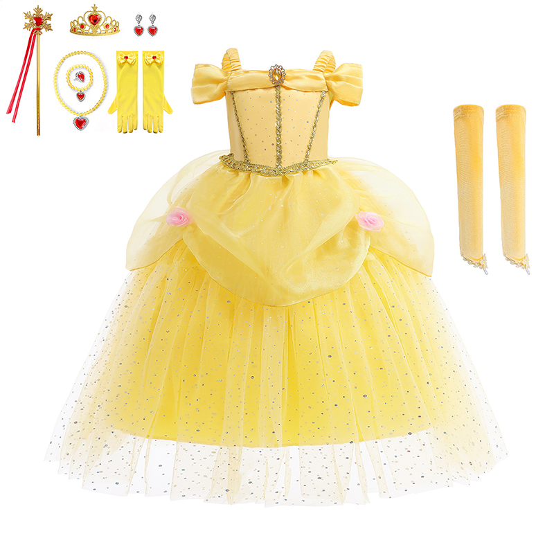 儿童公主裙美女与野兽裙子连衣裙