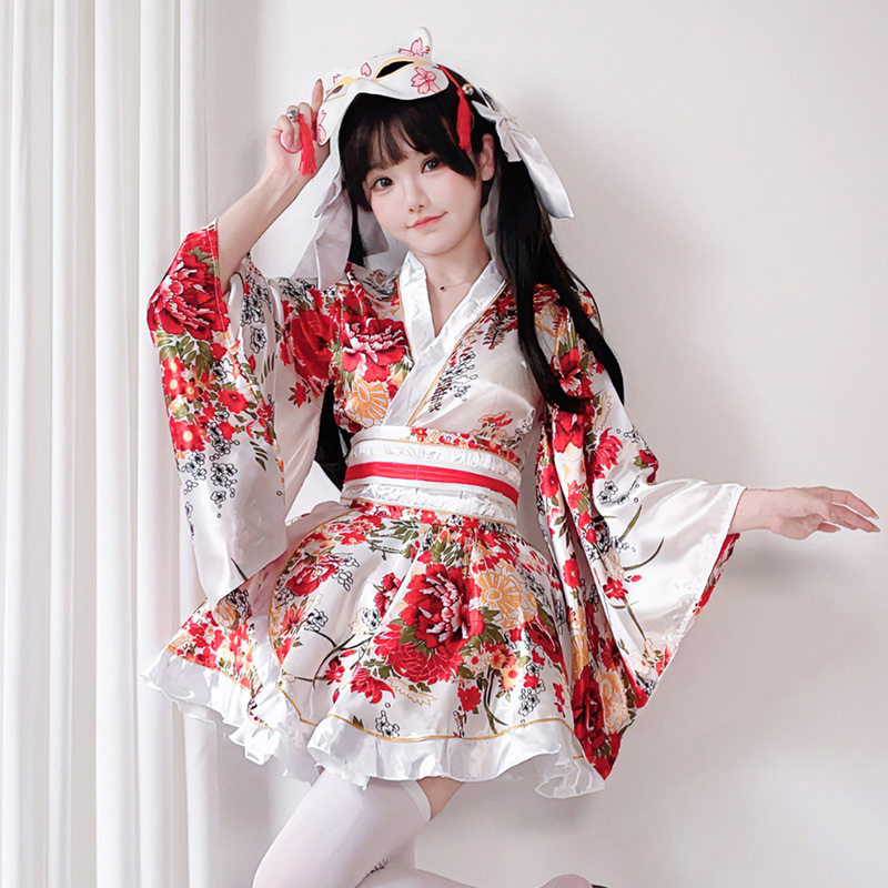 日系和风夏日祭短款印花连衣裙图片