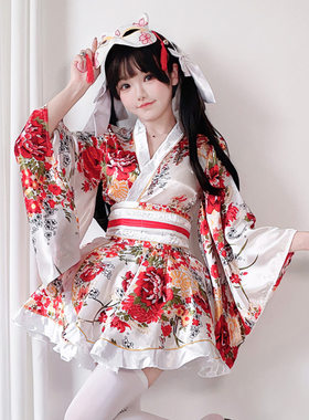 日系和风夏日祭短款印花连衣裙