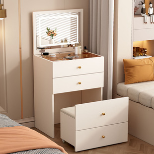 实木梳妆台床头柜一体化妆桌小户型卧室翻盖妆台简约化妆品收纳柜