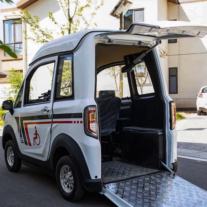 优乐美残疾人专用代步电动四轮车成人新款家用下肢残疾助残子母车