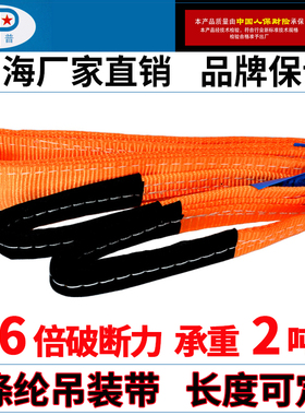 川普厂直销2吨定制1米-8米扁平行车吊带工业双扣吊装带起重吊带