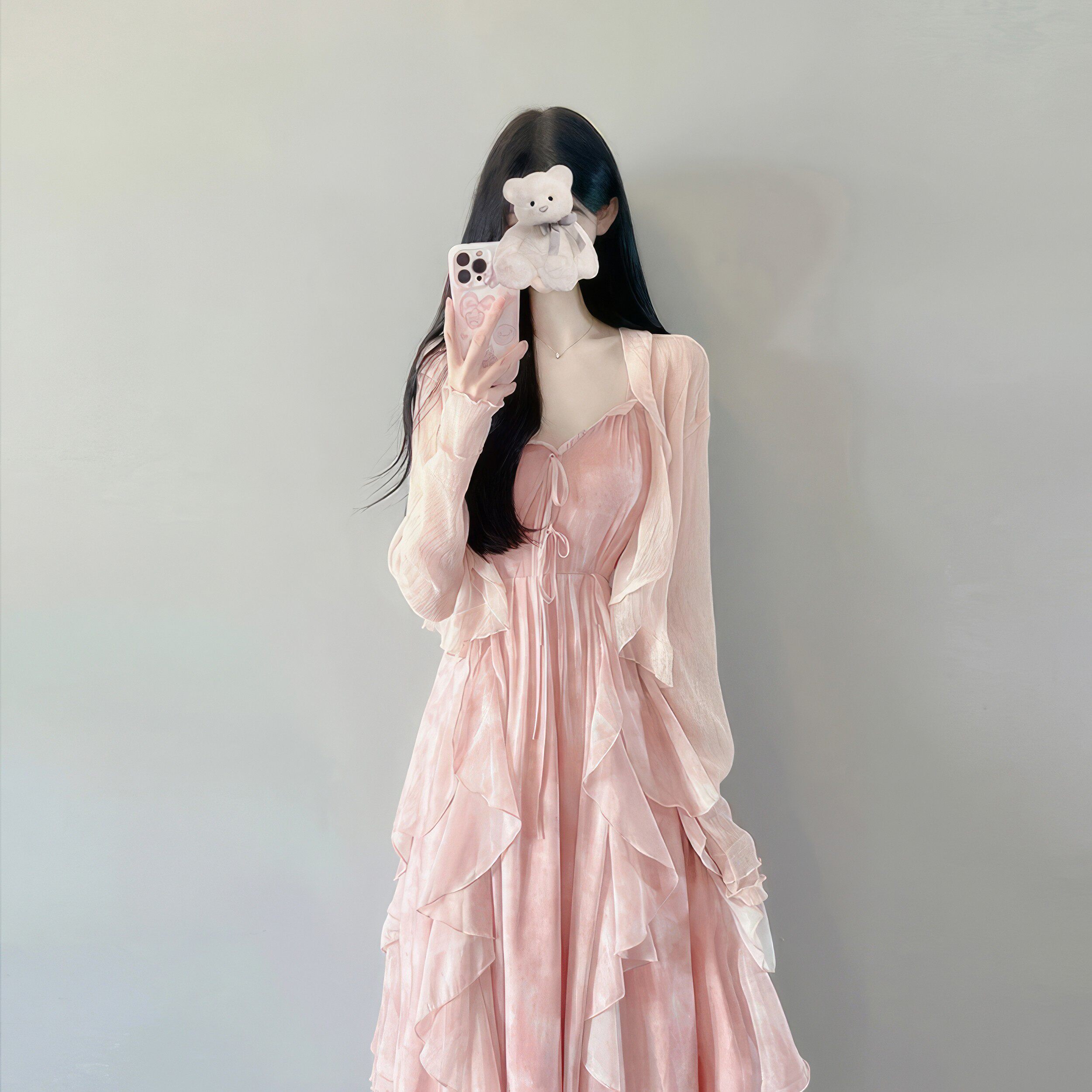 小香风吊带两件式洋装装