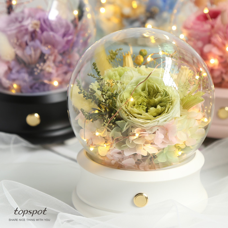 diy永生材料包花盒蓝牙音响摆件