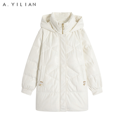 阿依莲a.yilian亮细格羽绒服