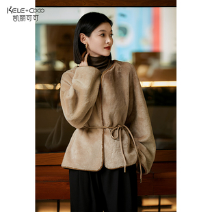 KELE COCO 美拉德皮毛一体羊剪绒皮草外套
