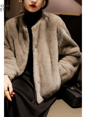 KELE COCO 王炸显高好穿经典珠链米兰貂绒皮草外套