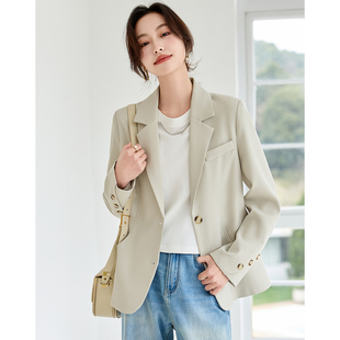 外套chic高级感西服上衣时尚 25春小个子西装 休闲通勤OL风 安乃安